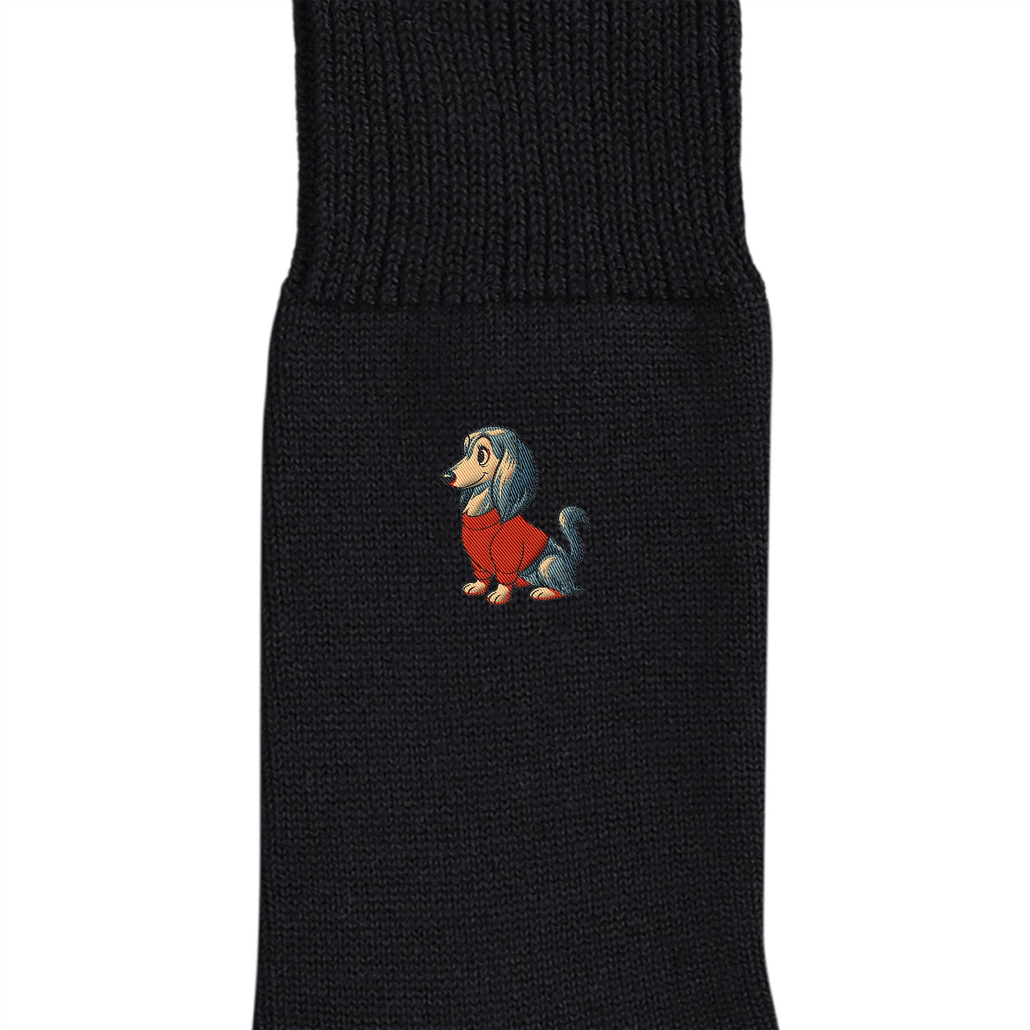 CUUN Apr 2014 Edition Embroidered Color Crew Socks black image