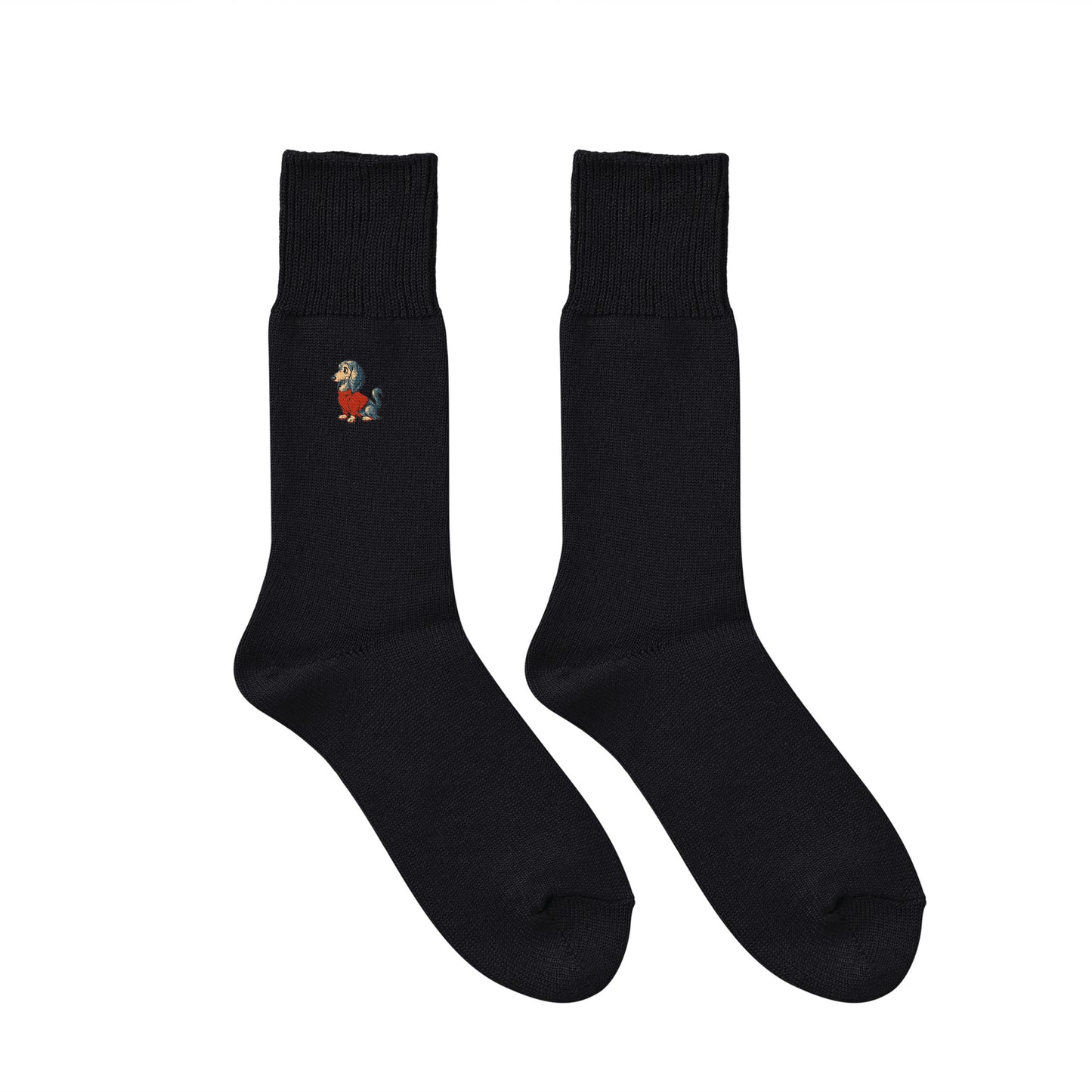 CUUN Apr 2014 Edition Embroidered Color Crew Socks black image