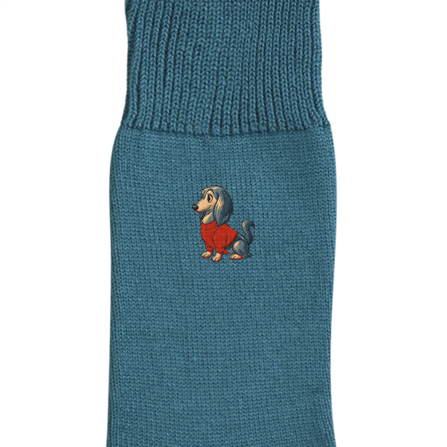 CUUN Apr 2014 Edition Embroidered Color Crew Socks blue image