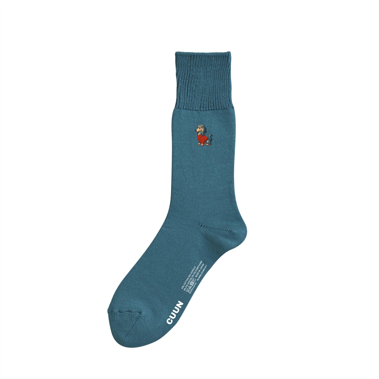 CUUN Apr 2014 Edition Embroidered Color Crew Socks blue image