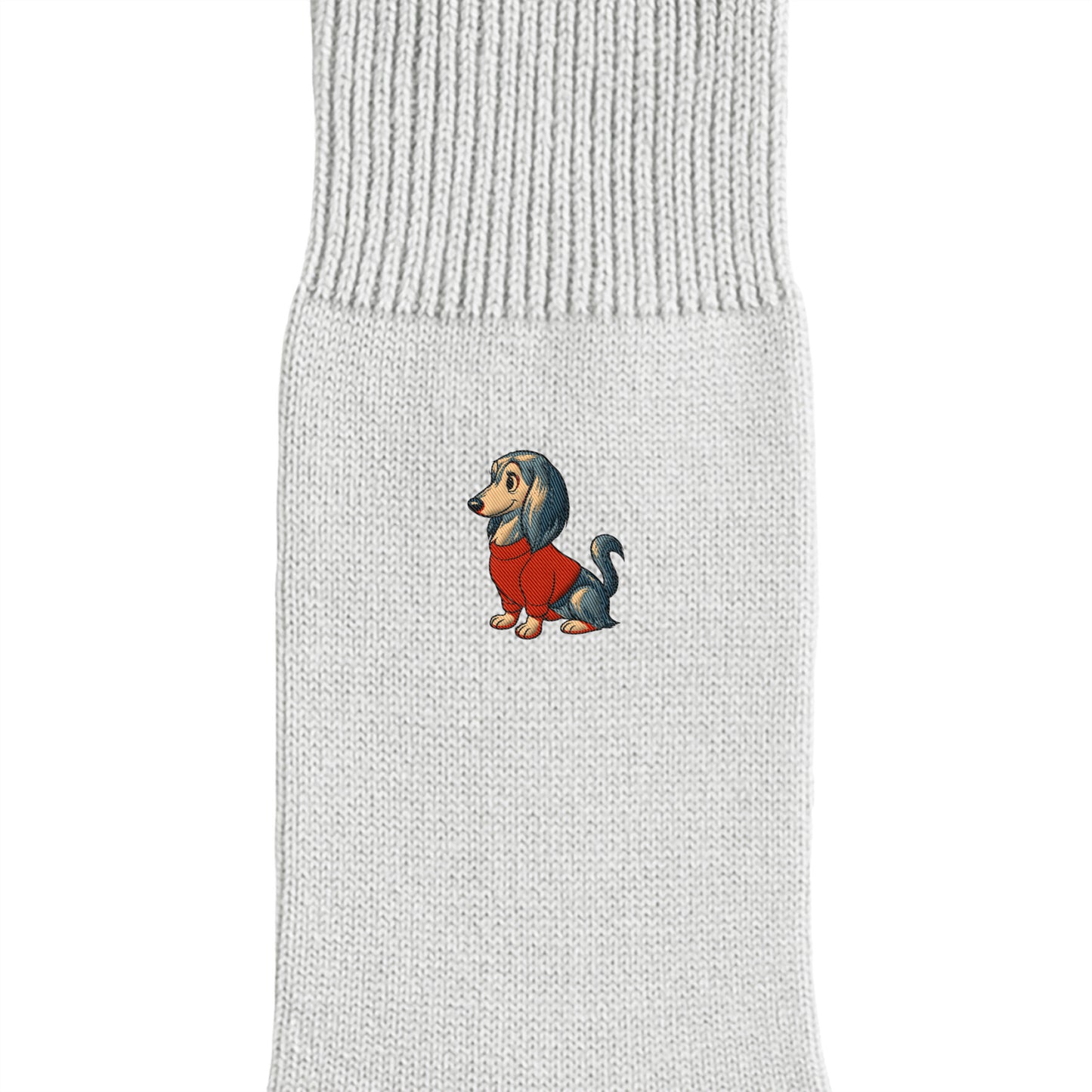 CUUN Apr 2014 Edition Embroidered Color Crew Socks gray image