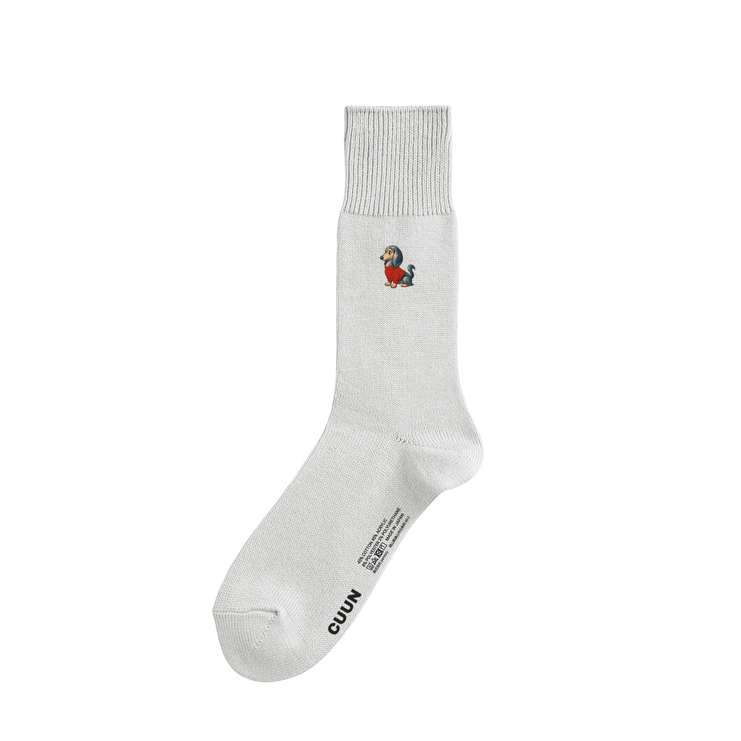 CUUN Apr 2014 Edition Embroidered Color Crew Socks gray image