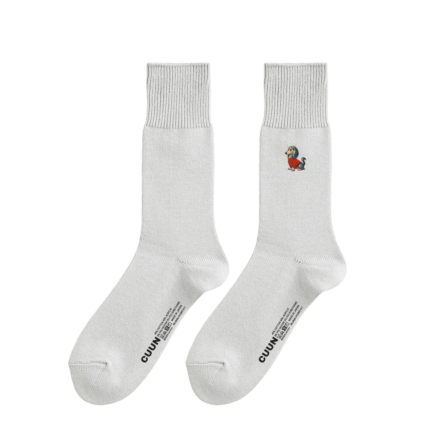 CUUN Apr 2014 Edition Embroidered Color Crew Socks gray image