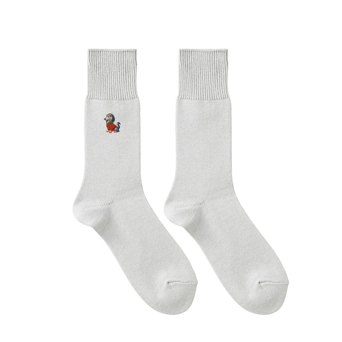 CUUN Apr 2014 Edition Embroidered Color Crew Socks gray image