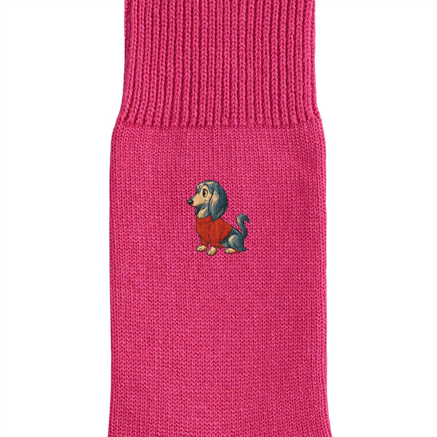 CUUN Apr 2014 Edition Embroidered Color Crew Socks hot-pink image