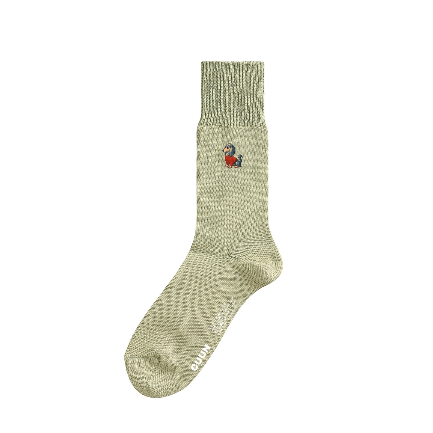 CUUN Apr 2014 Edition Embroidered Color Crew Socks khaki image