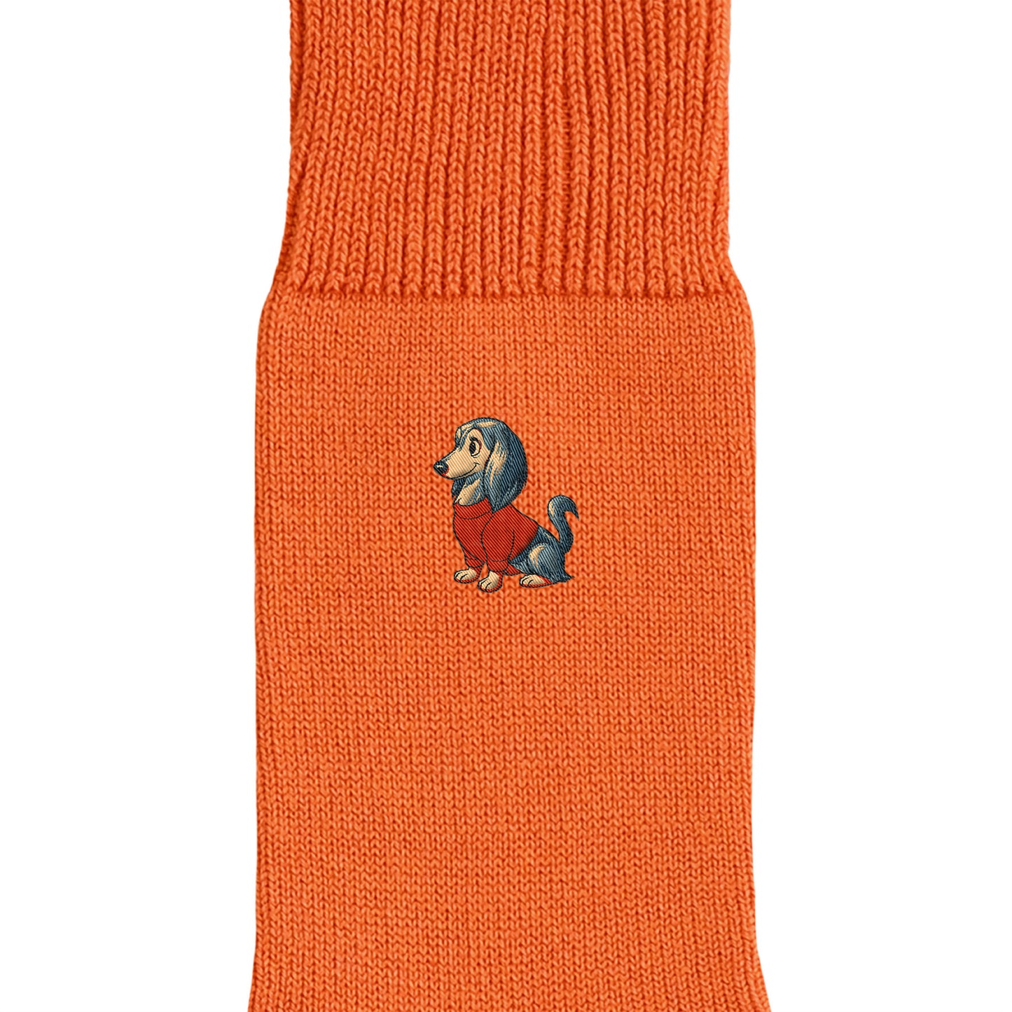 CUUN Apr 2014 Edition Embroidered Color Crew Socks orange image