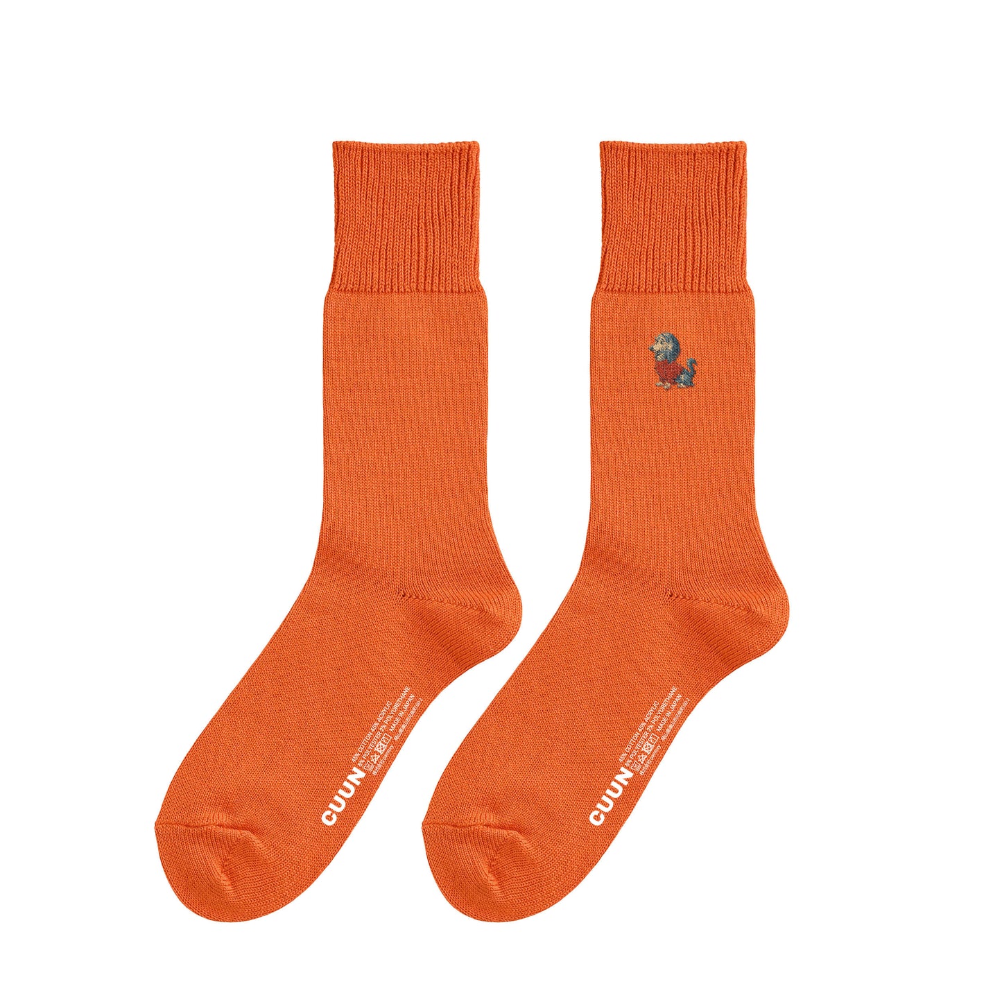 CUUN Apr 2014 Edition Embroidered Color Crew Socks orange image