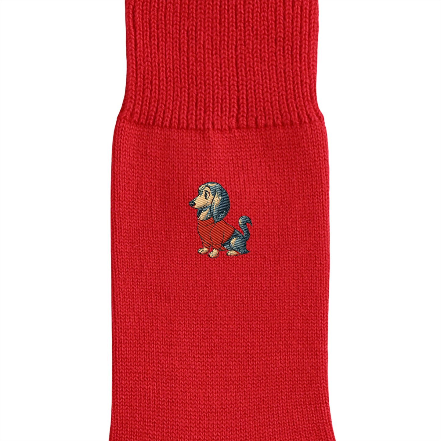 CUUN Apr 2014 Edition Embroidered Color Crew Socks red image