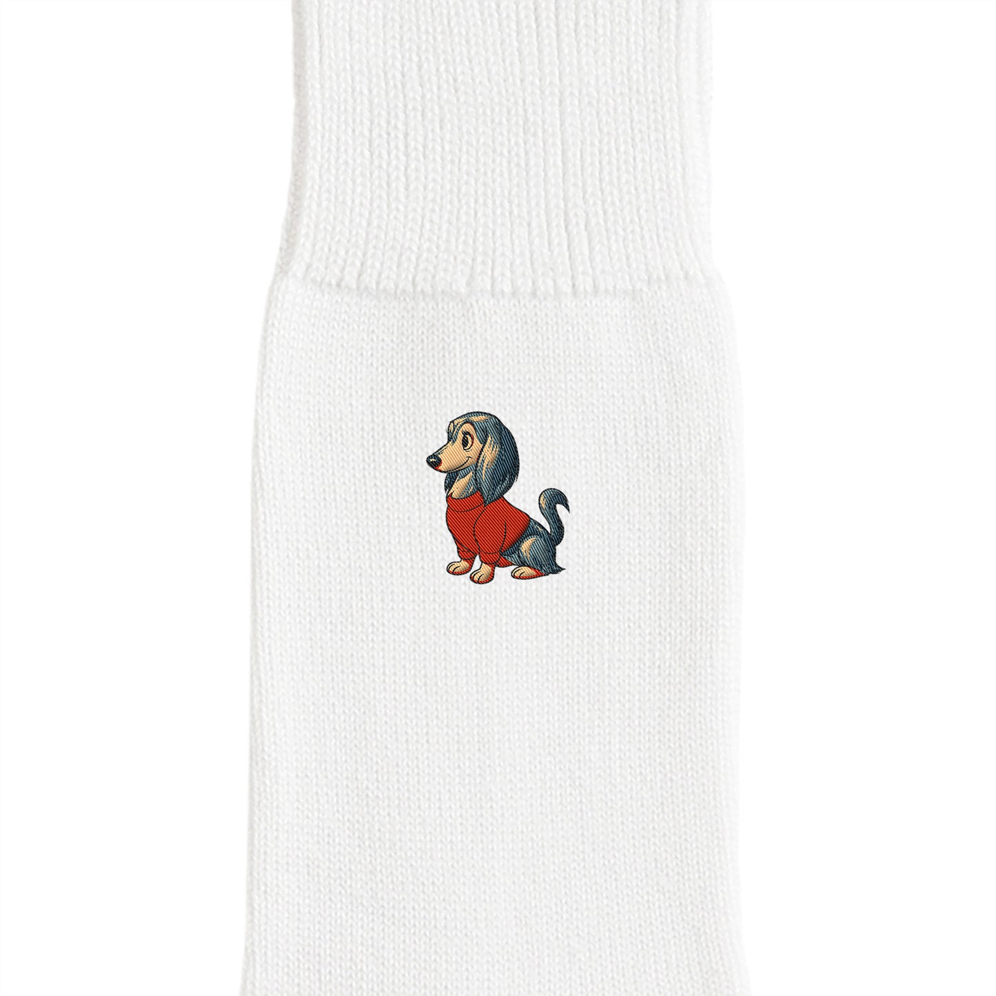 CUUN Apr 2014 Edition Embroidered Color Crew Socks white image