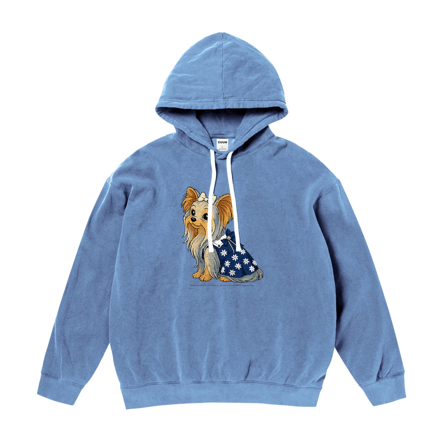 【期間限定】CUUN Jun 2014 Edition ガーメントダイライトウェイトフーデッドスウェットシャツ blue-jean image