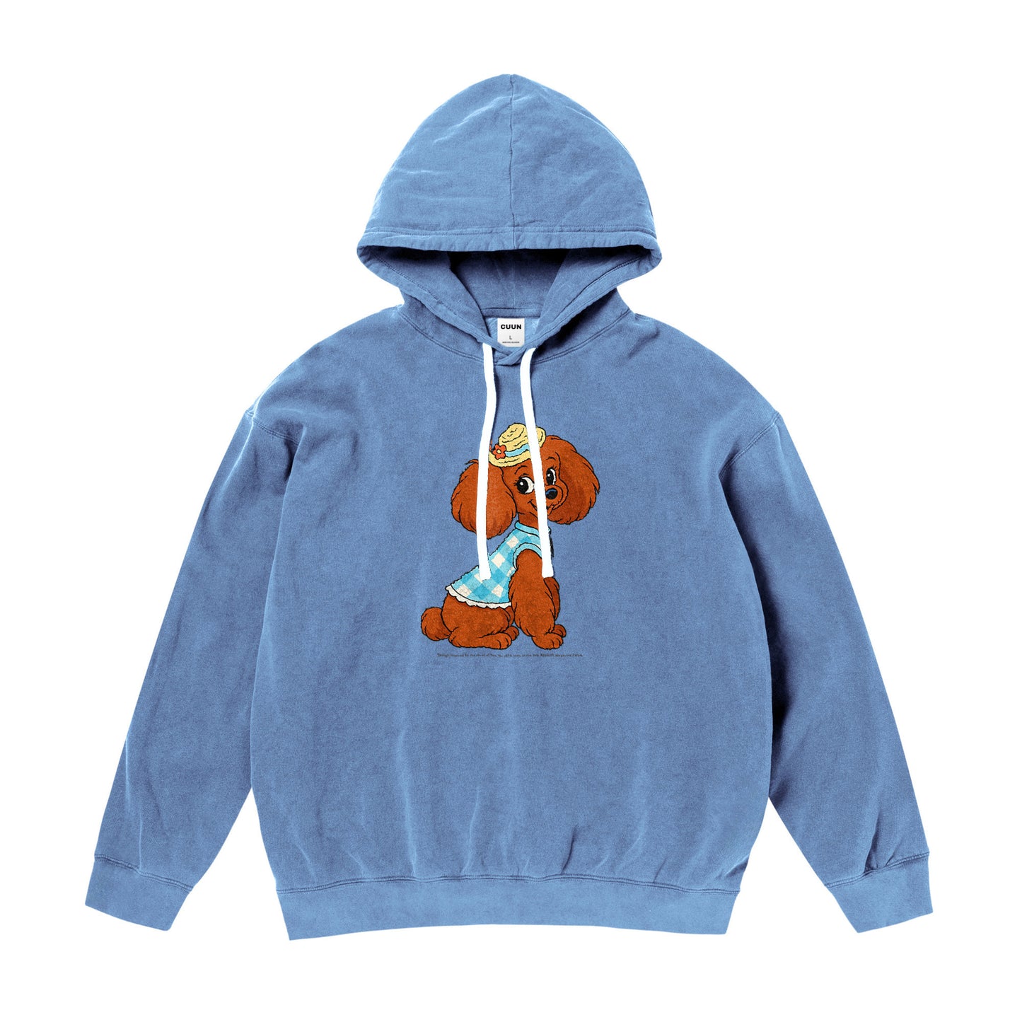 【期間限定】CUUN Jul 2014 Edition ガーメントダイライトウェイトフーデッドスウェットシャツ blue-jean image