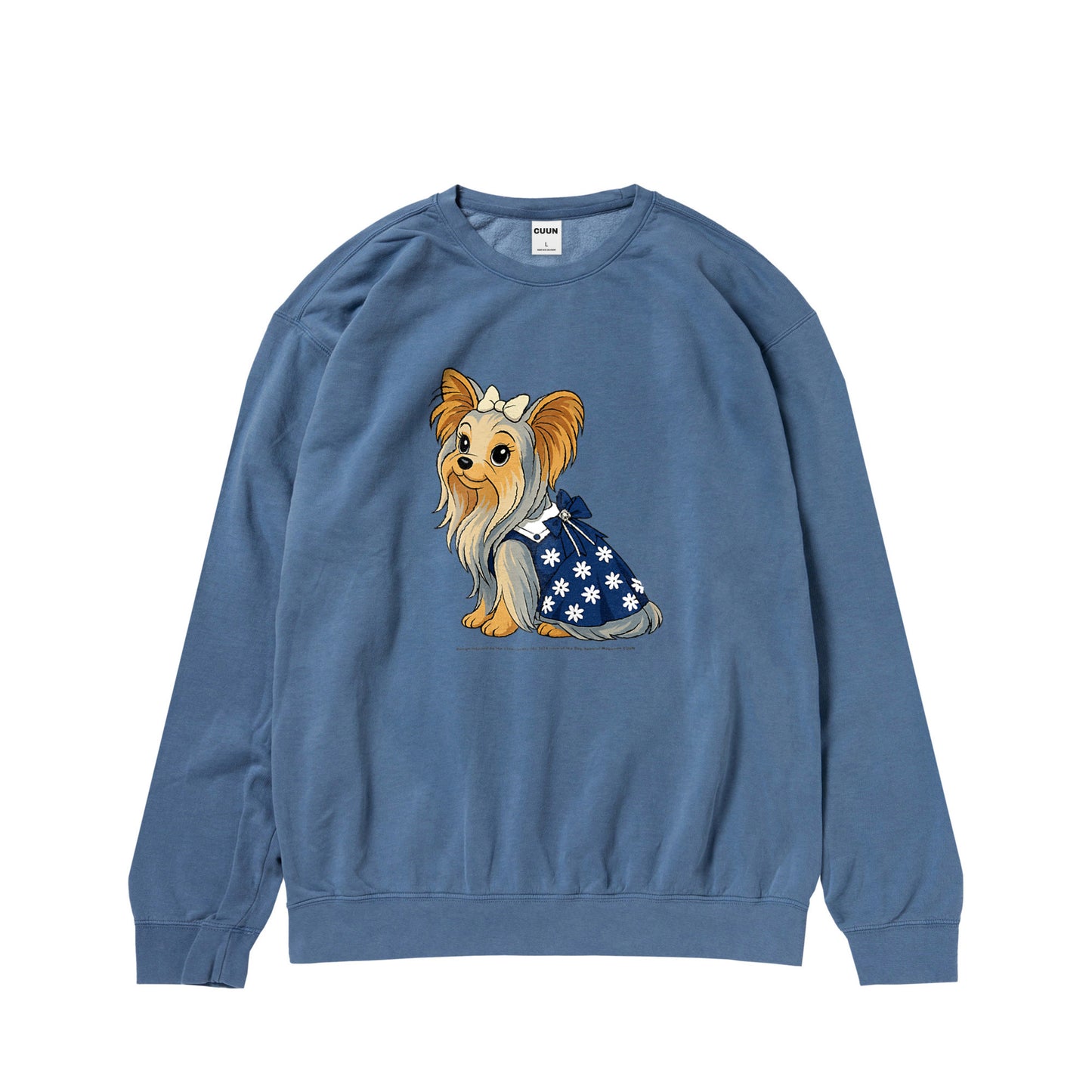 【期間限定】CUUN Jun 2014 ガーメントダイライトウェイトクルーネックスウェットシャツ blue-jean image