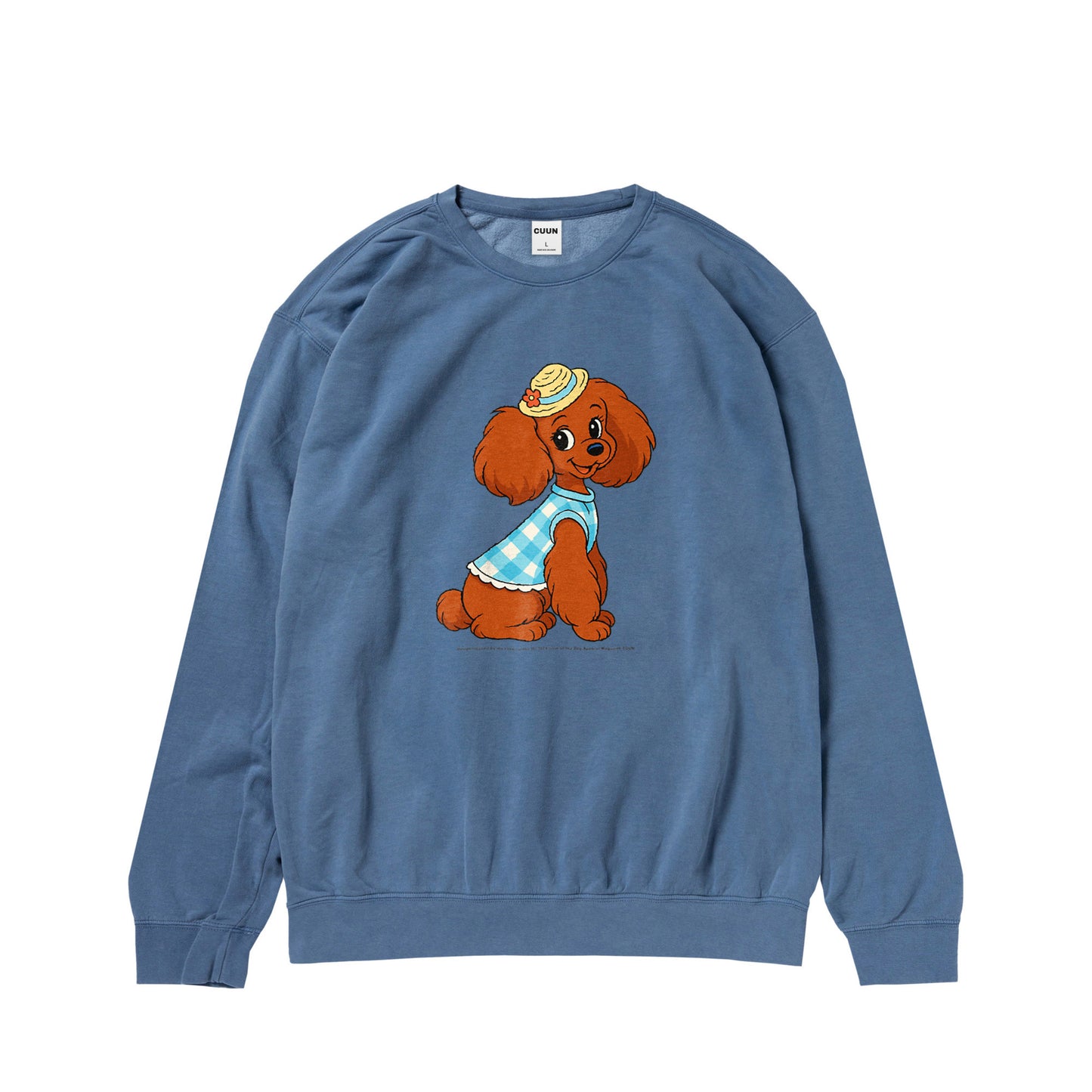 【期間限定】CUUN Jul 2014 ガーメントダイライトウェイトクルーネックスウェットシャツ blue-jean image