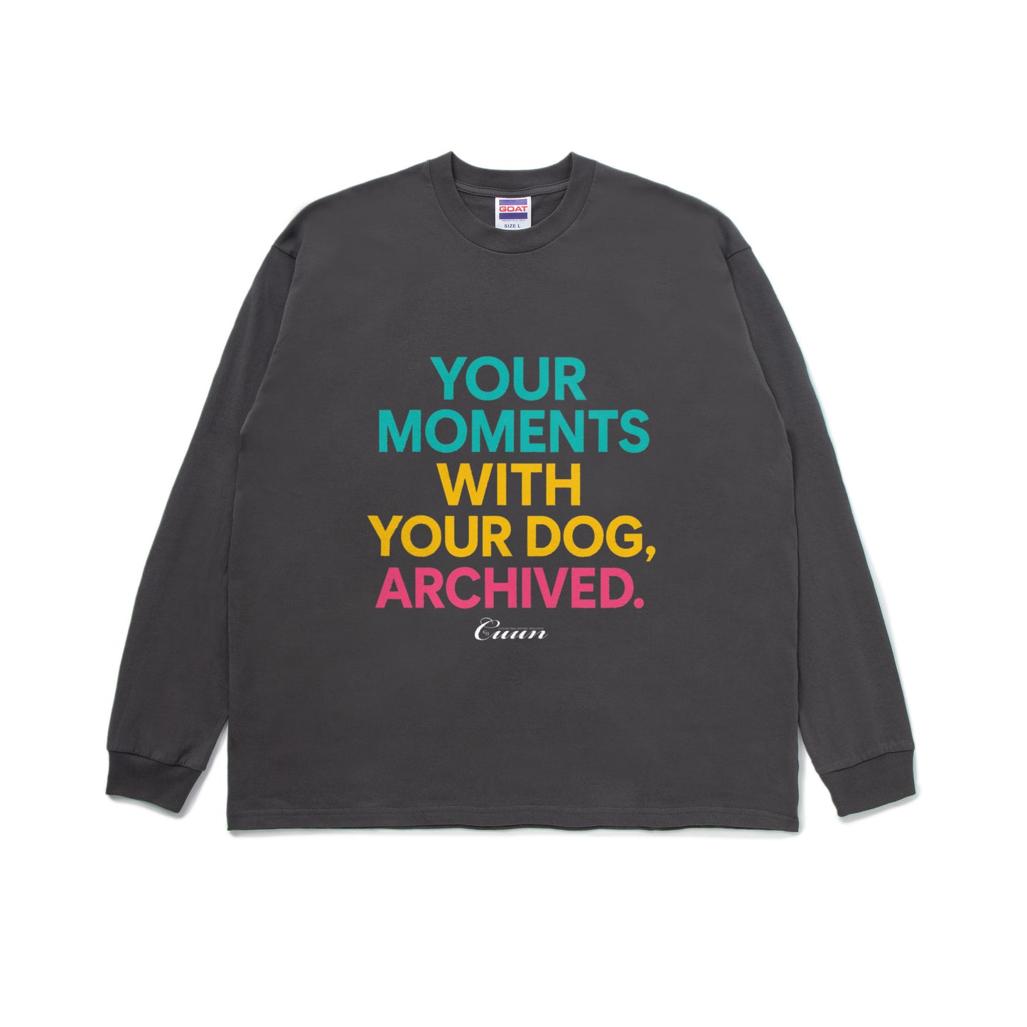 CUUN LOGO GOAT LONG SLEEVE TEE 7OZ（長袖Tシャツ7オンス） dark-gray image