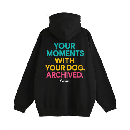 CUUN LOGO  ビッグシルエット裏パイルジップパーカー black image