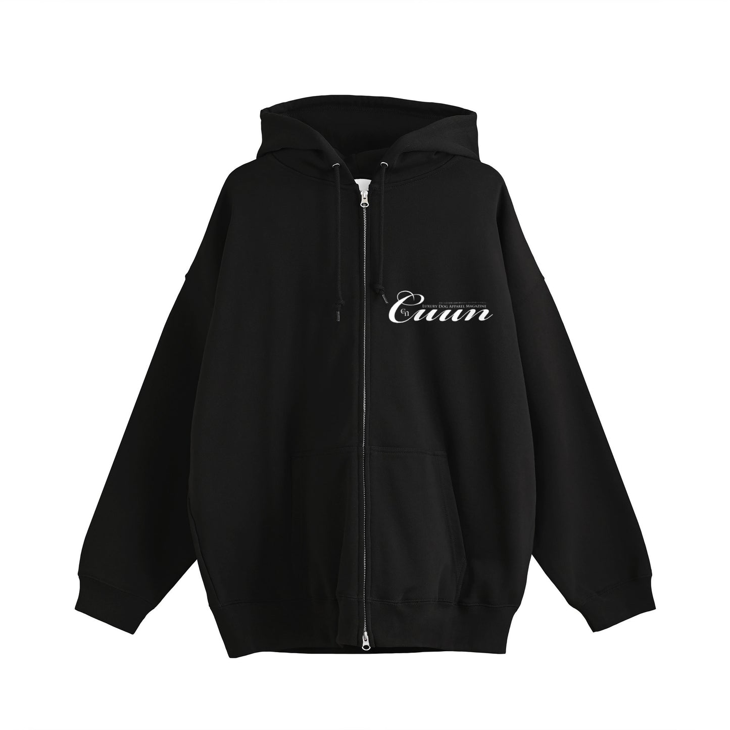 CUUN LOGO  ビッグシルエット裏パイルジップパーカー black image