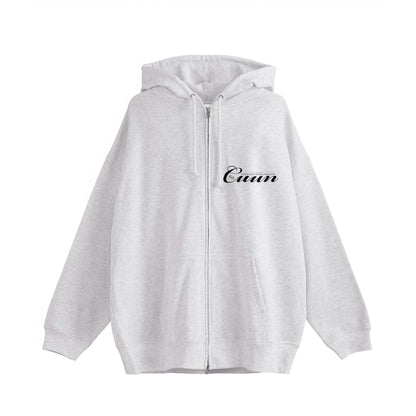 CUUN LOGO  ビッグシルエット裏パイルジップパーカー gray image