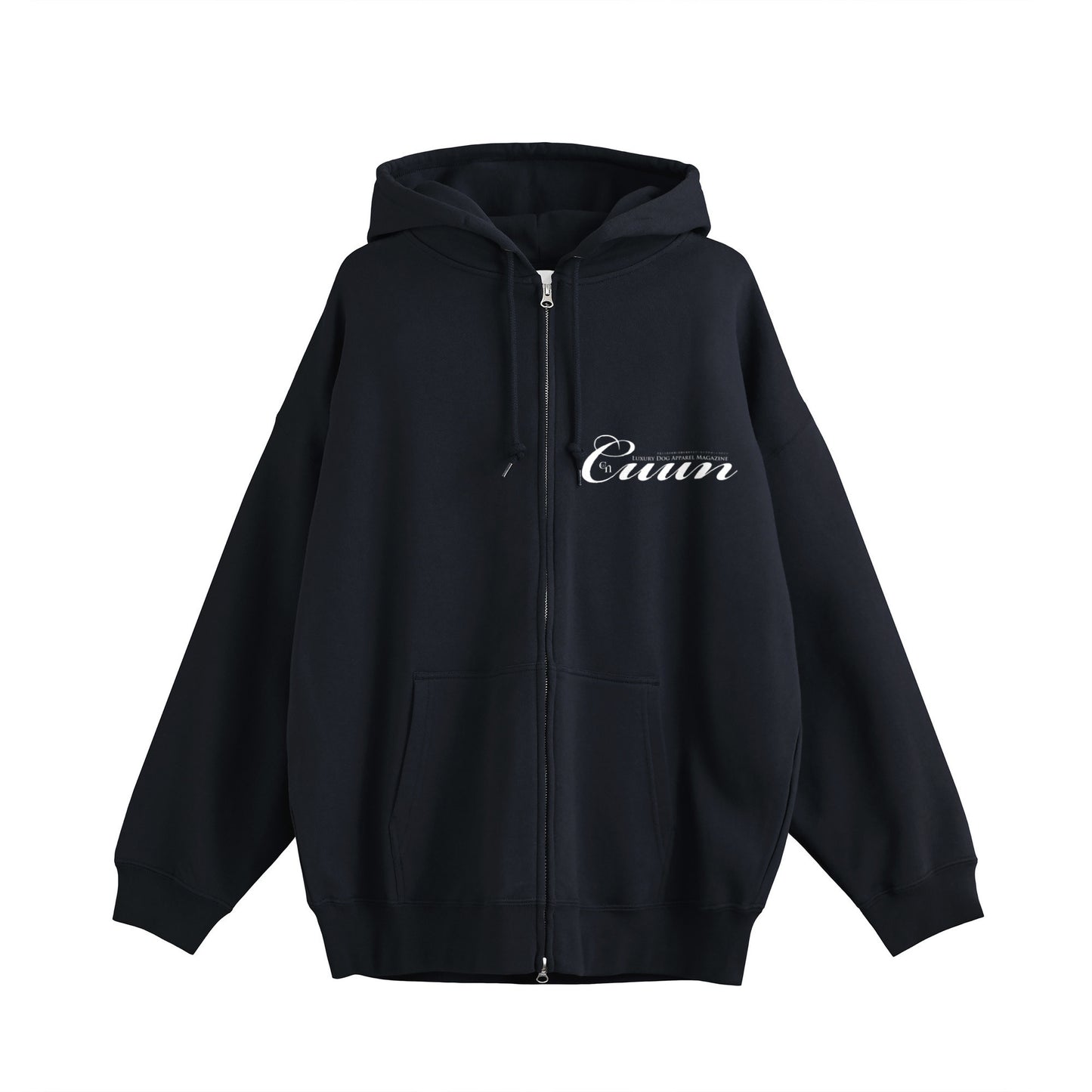 CUUN LOGO  ビッグシルエット裏パイルジップパーカー navy image
