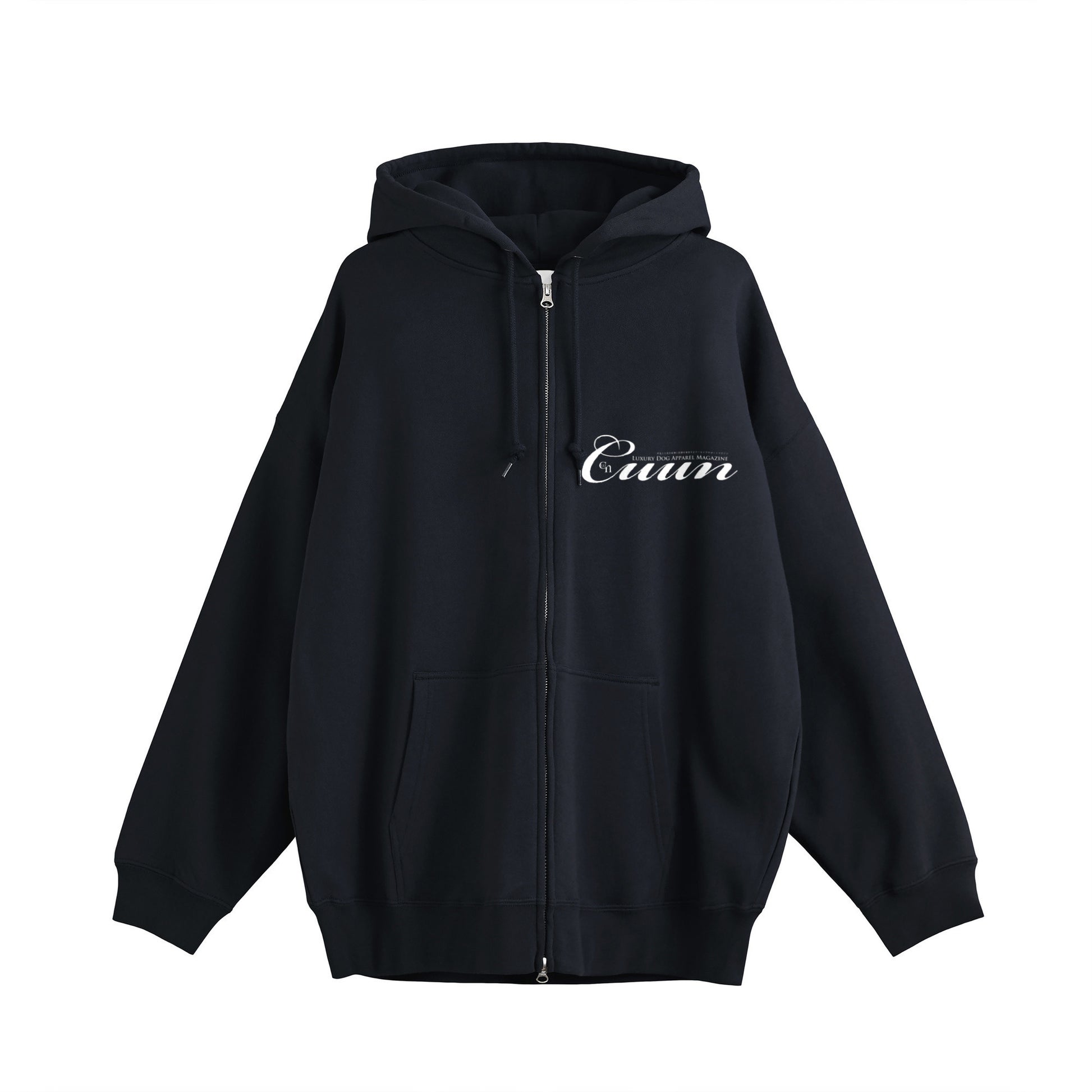 CUUN LOGO  ビッグシルエット裏パイルジップパーカー navy image