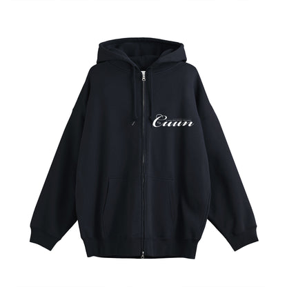 CUUN LOGO  ビッグシルエット裏パイルジップパーカー navy image