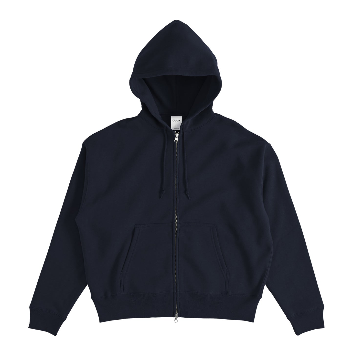 Cuun Nov.2014 Fleece-Lined Boxy Warm Zip-Up Hoodie navy image