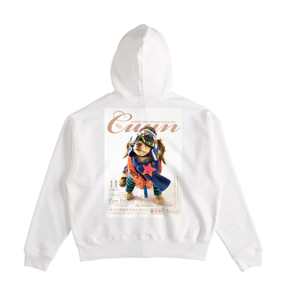 Cuun Nov.2014 Fleece-Lined Boxy Warm Zip-Up Hoodie white image