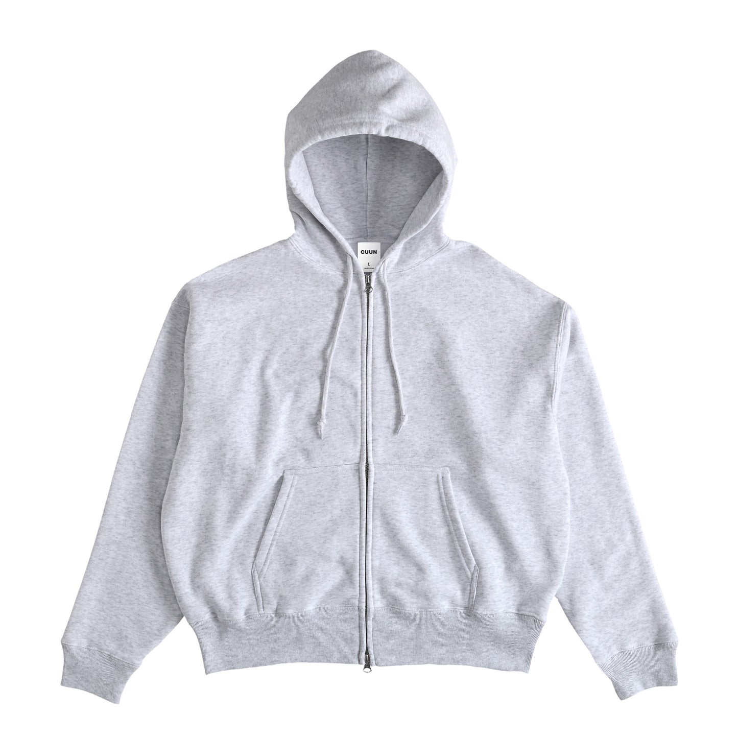 Cuun Nov.2014 inspired Fleece-Lined Boxy Warm Zip-Up Hoodie ash image