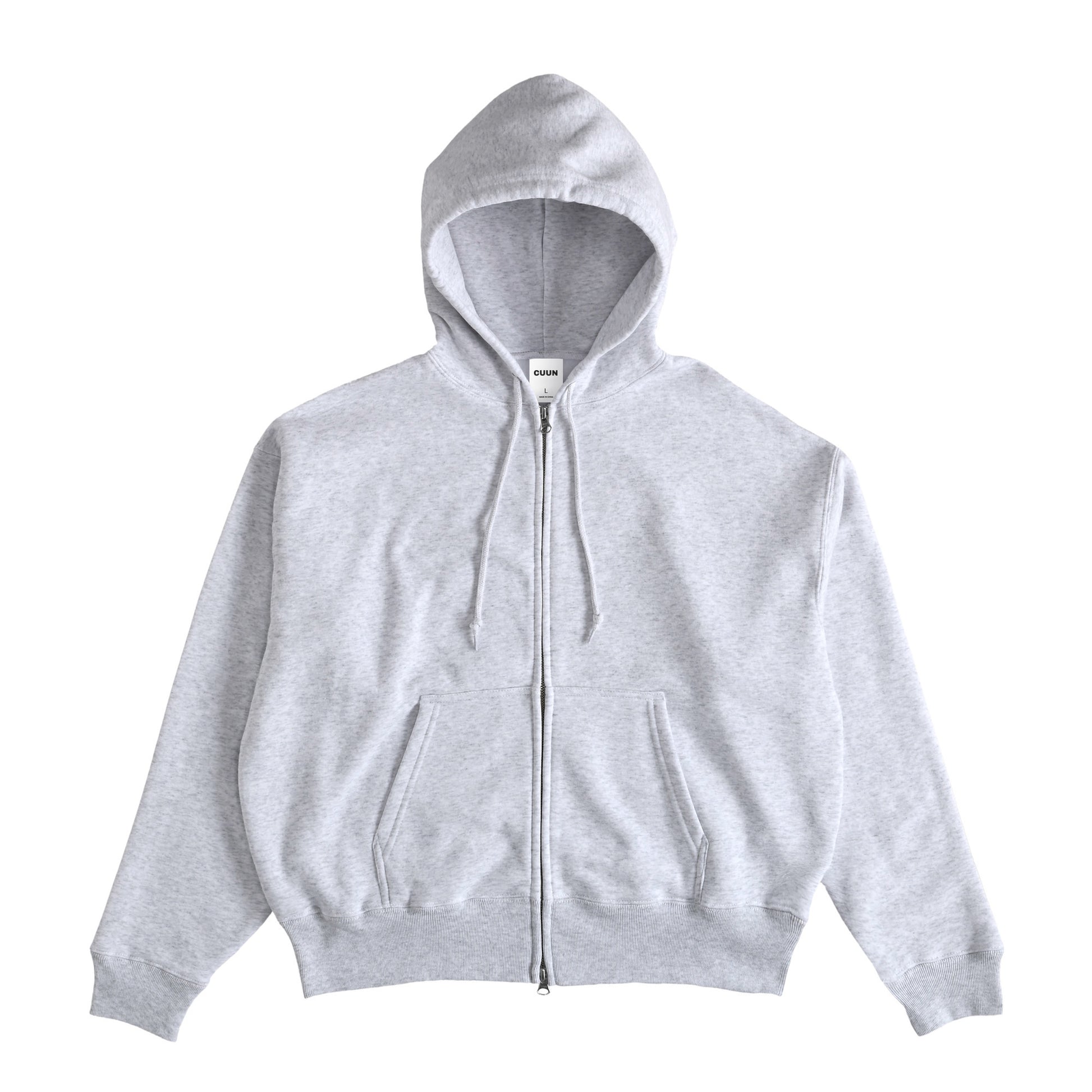 Cuun Nov.2014 inspired Fleece-Lined Boxy Warm Zip-Up Hoodie ash image