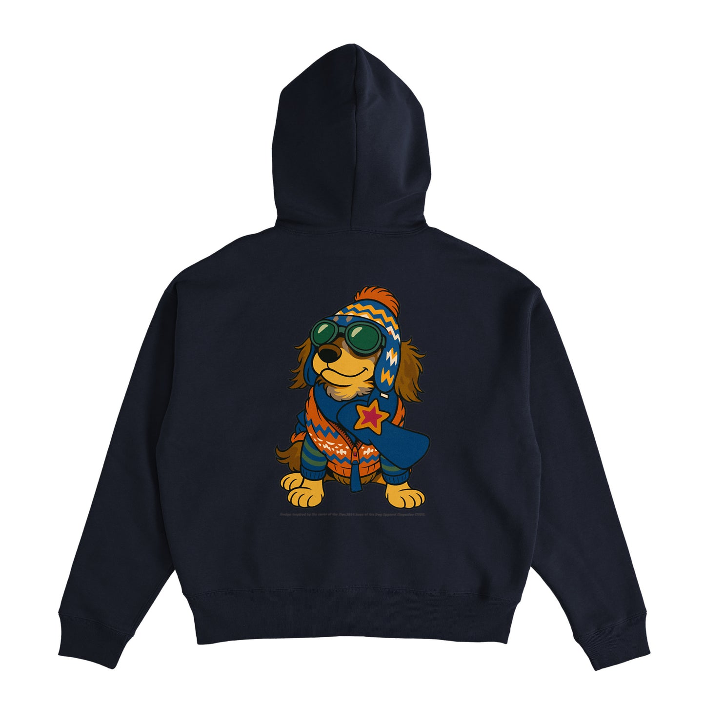 Cuun Nov.2014 inspired Fleece-Lined Boxy Warm Zip-Up Hoodie navy image