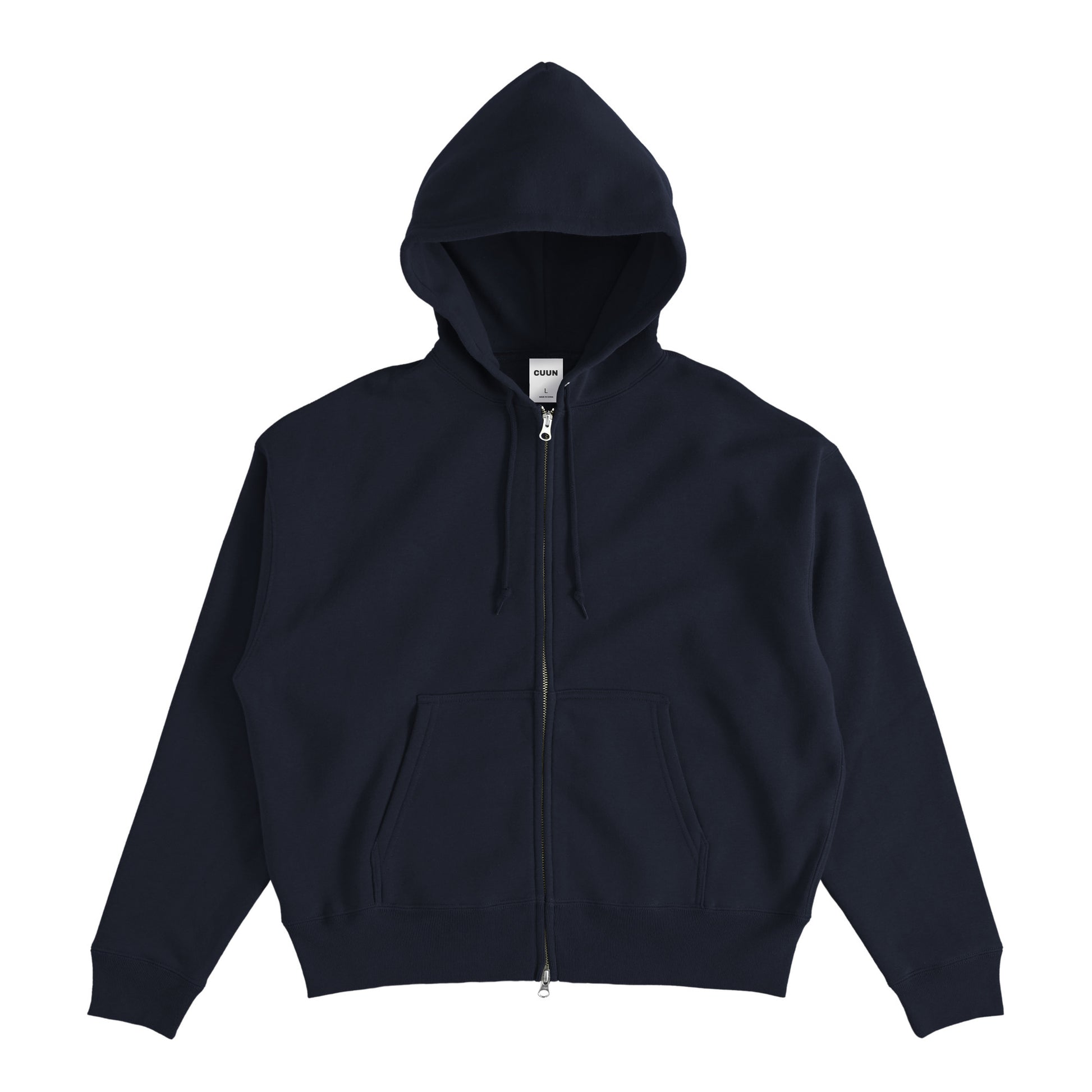 Cuun Nov.2014 inspired Fleece-Lined Boxy Warm Zip-Up Hoodie navy image