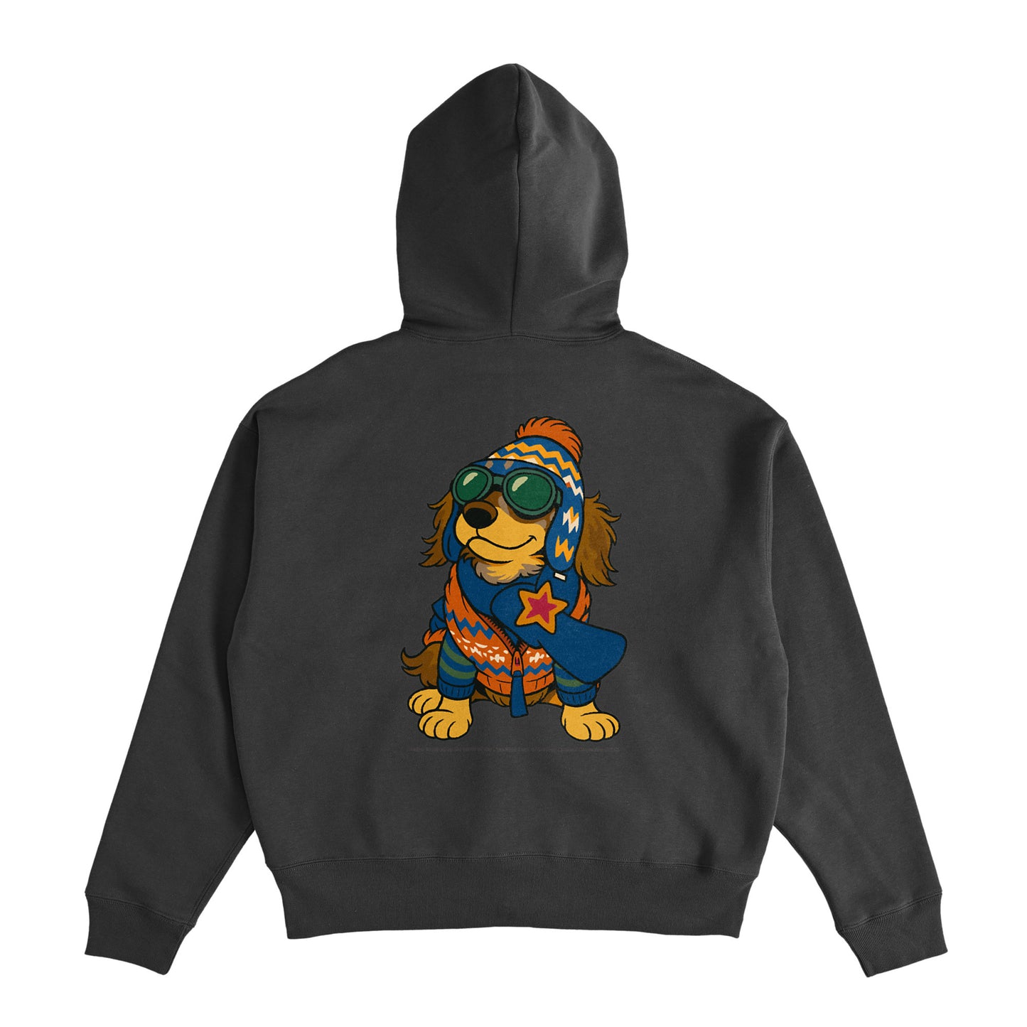 Cuun Nov.2014 inspired Fleece-Lined Boxy Warm Zip-Up Hoodie sumi-black image