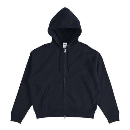 Cuun Dec.2014 Fleece-Lined Boxy Warm Zip-Up Hoodie navy image