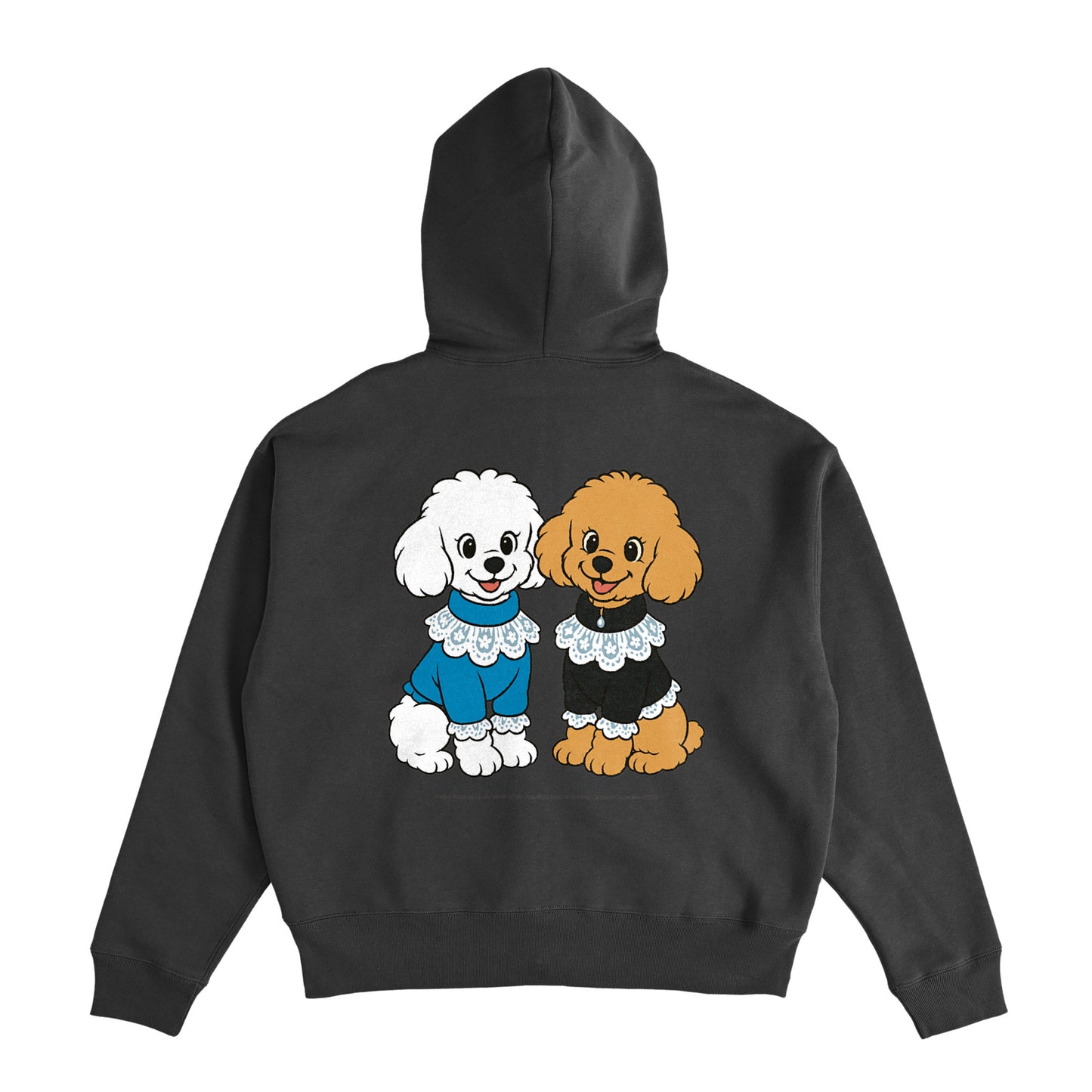 Cuun Dec.2014 inspired Fleece-Lined Boxy Warm Zip-Up Hoodie sumi-black image