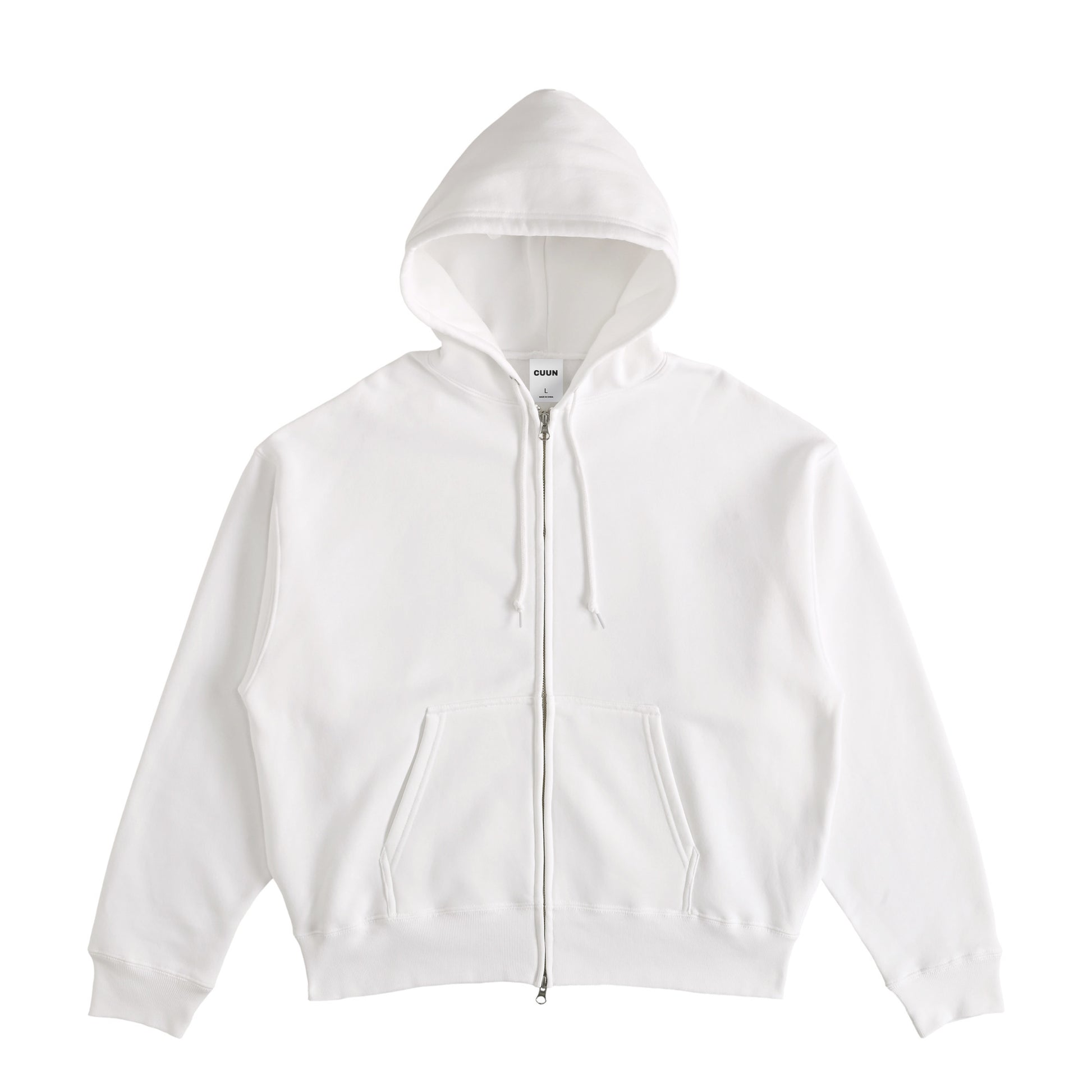 Cuun Dec.2014 inspired Fleece-Lined Boxy Warm Zip-Up Hoodie white image