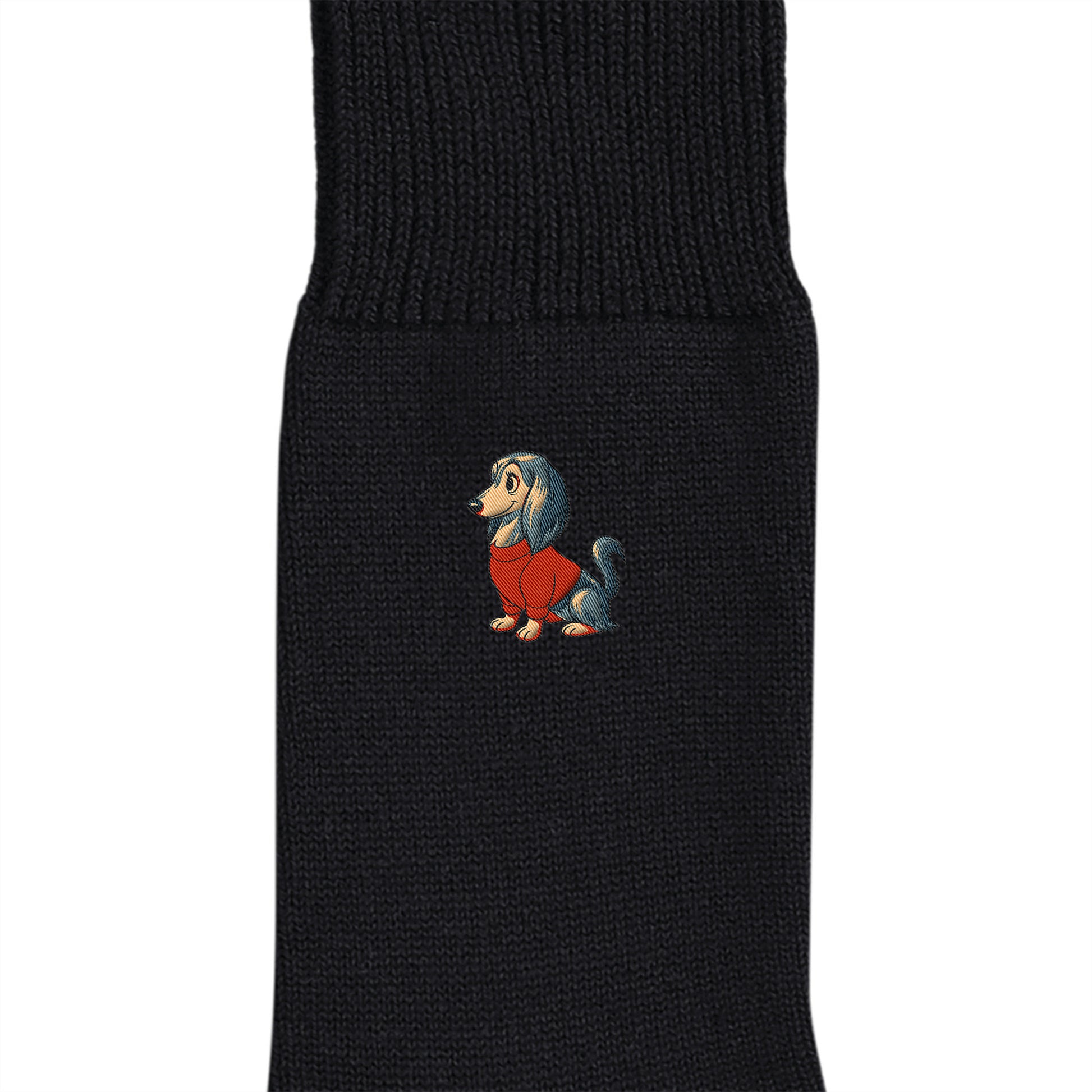 CUUN Apr 2014 Edition Embroidered Color Crew Socks black image