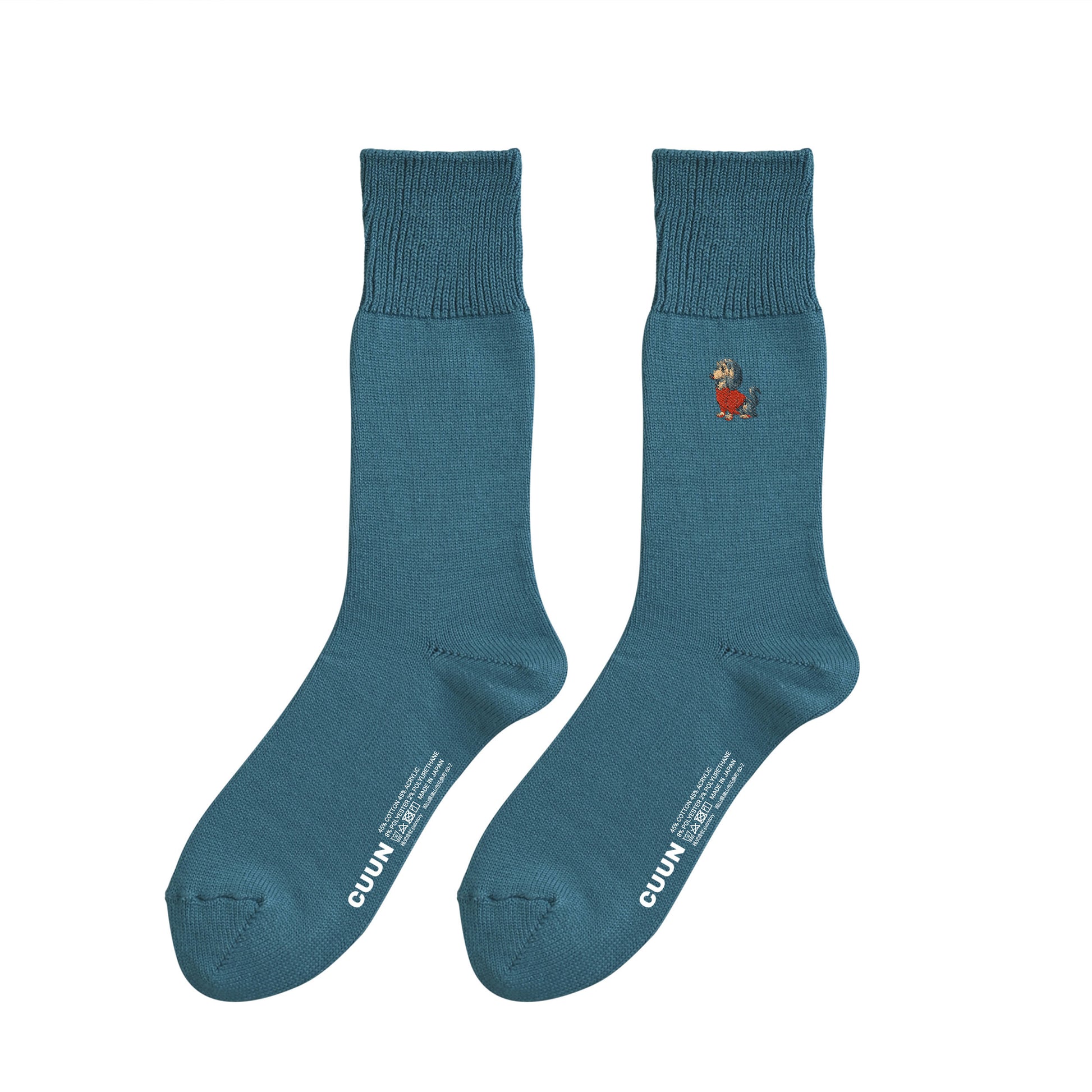 CUUN Apr 2014 Edition Embroidered Color Crew Socks blue image
