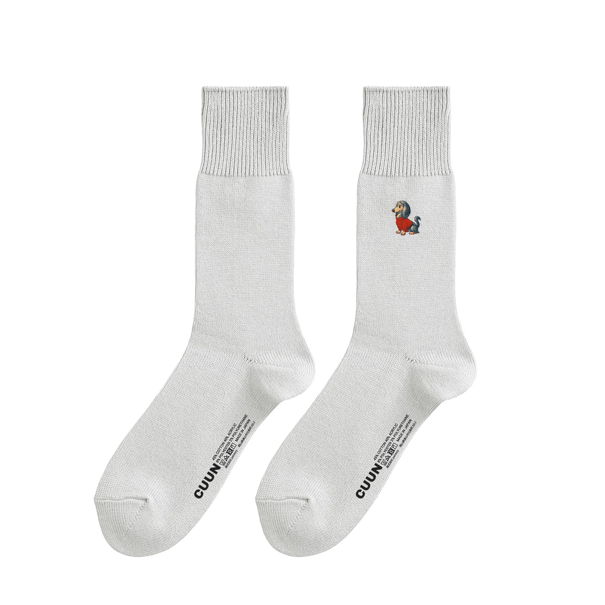CUUN Apr 2014 Edition Embroidered Color Crew Socks gray image