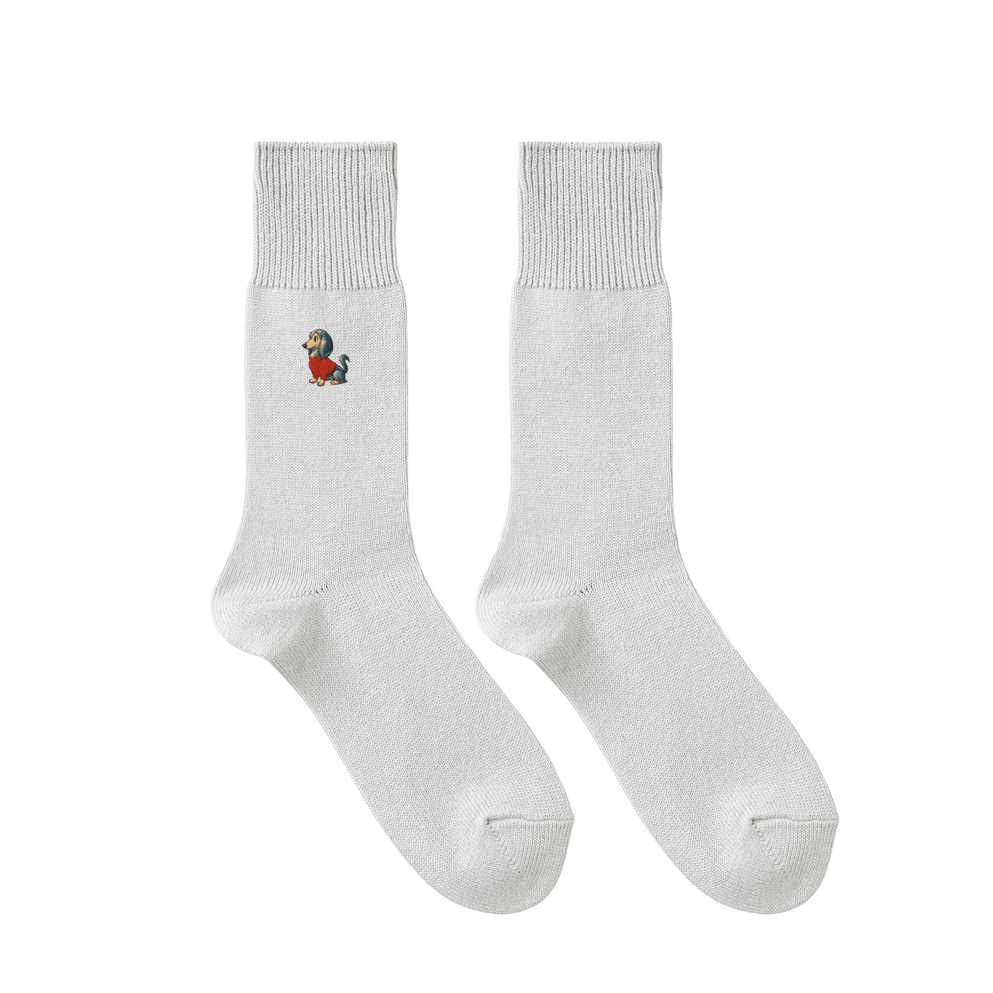CUUN Apr 2014 Edition Embroidered Color Crew Socks gray image