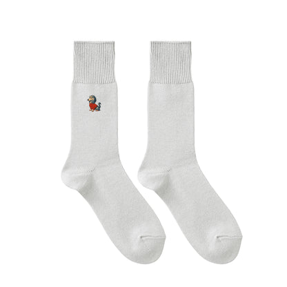 CUUN Apr 2014 Edition Embroidered Color Crew Socks gray image