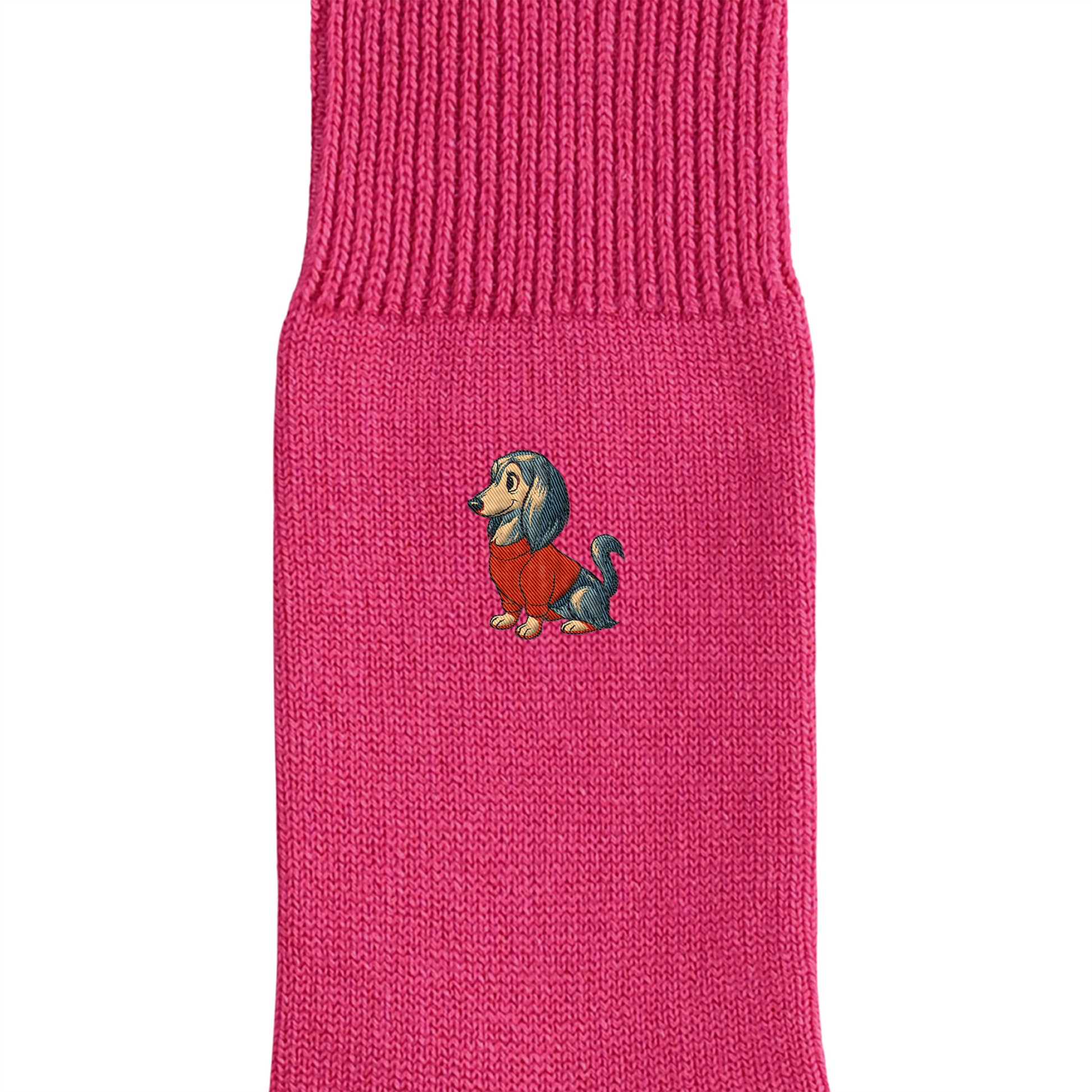 CUUN Apr 2014 Edition Embroidered Color Crew Socks hot-pink image