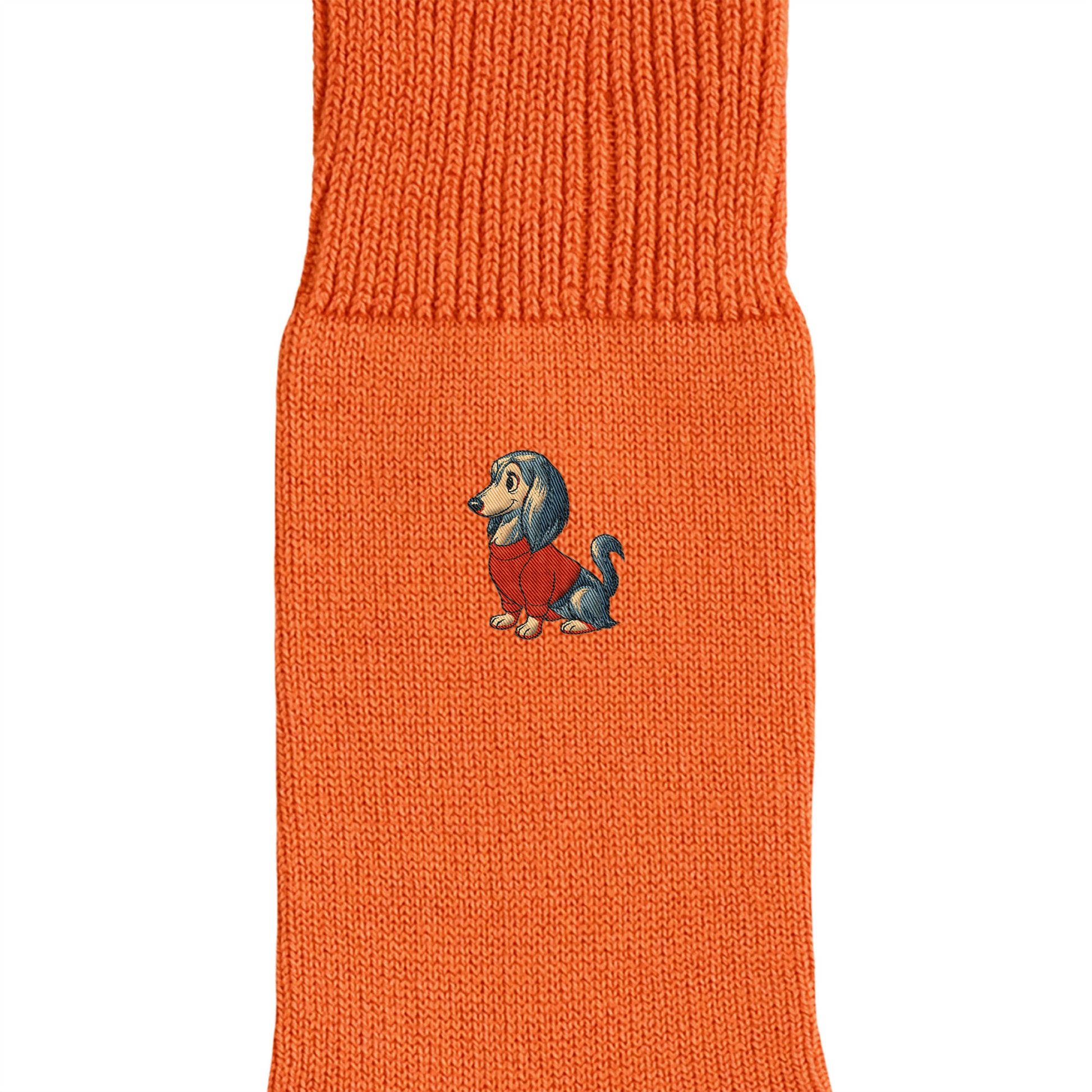 CUUN Apr 2014 Edition Embroidered Color Crew Socks orange image