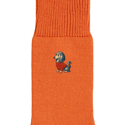 CUUN Apr 2014 Edition Embroidered Color Crew Socks orange image