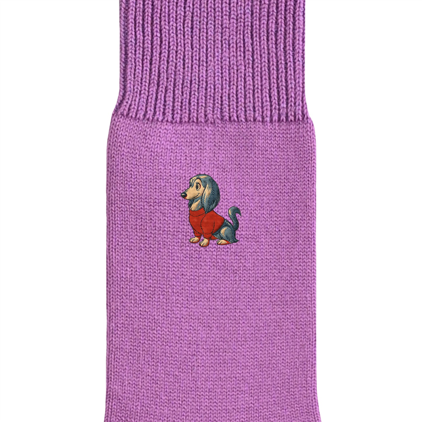 CUUN Apr 2014 Edition Embroidered Color Crew Socks purple image