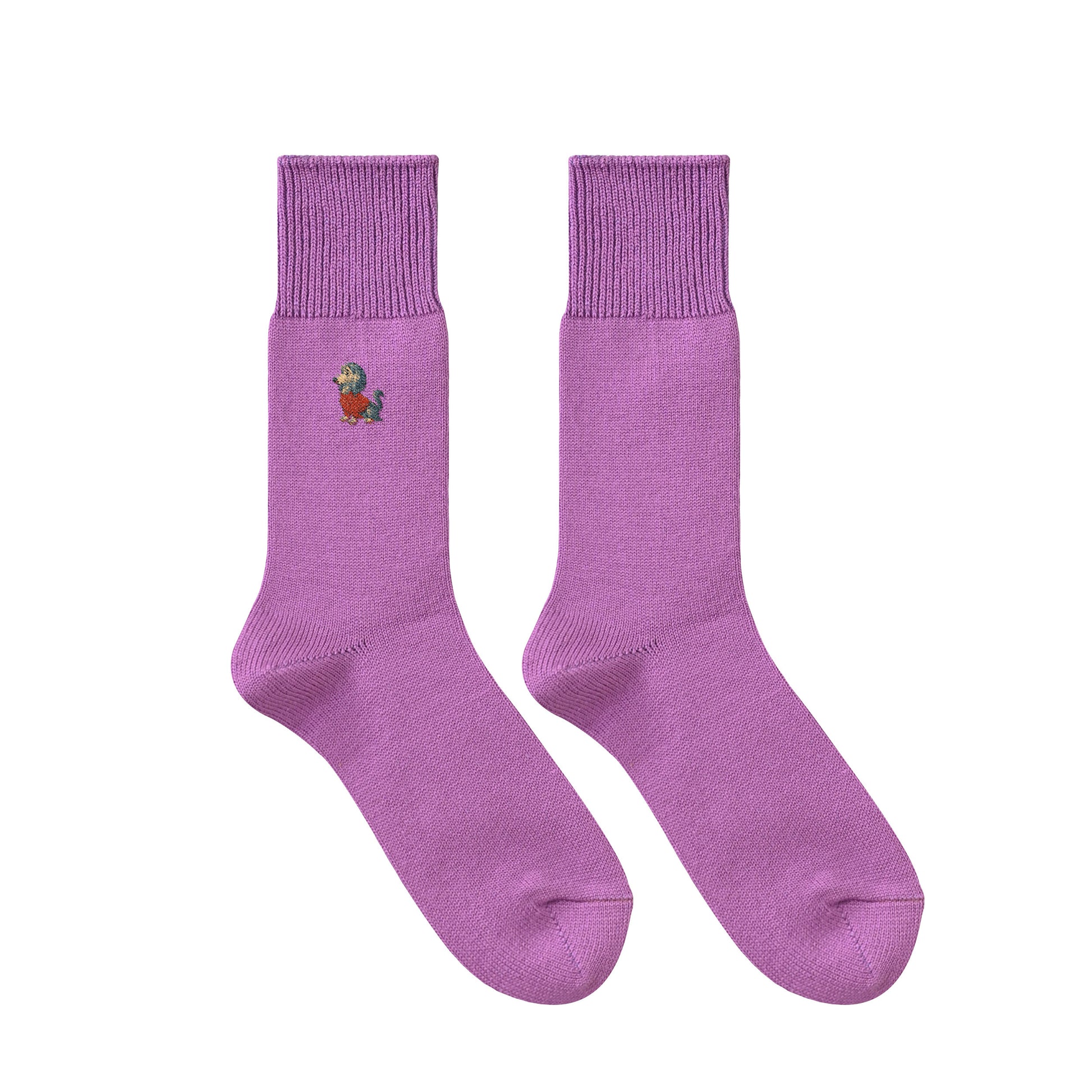 CUUN Apr 2014 Edition Embroidered Color Crew Socks purple image