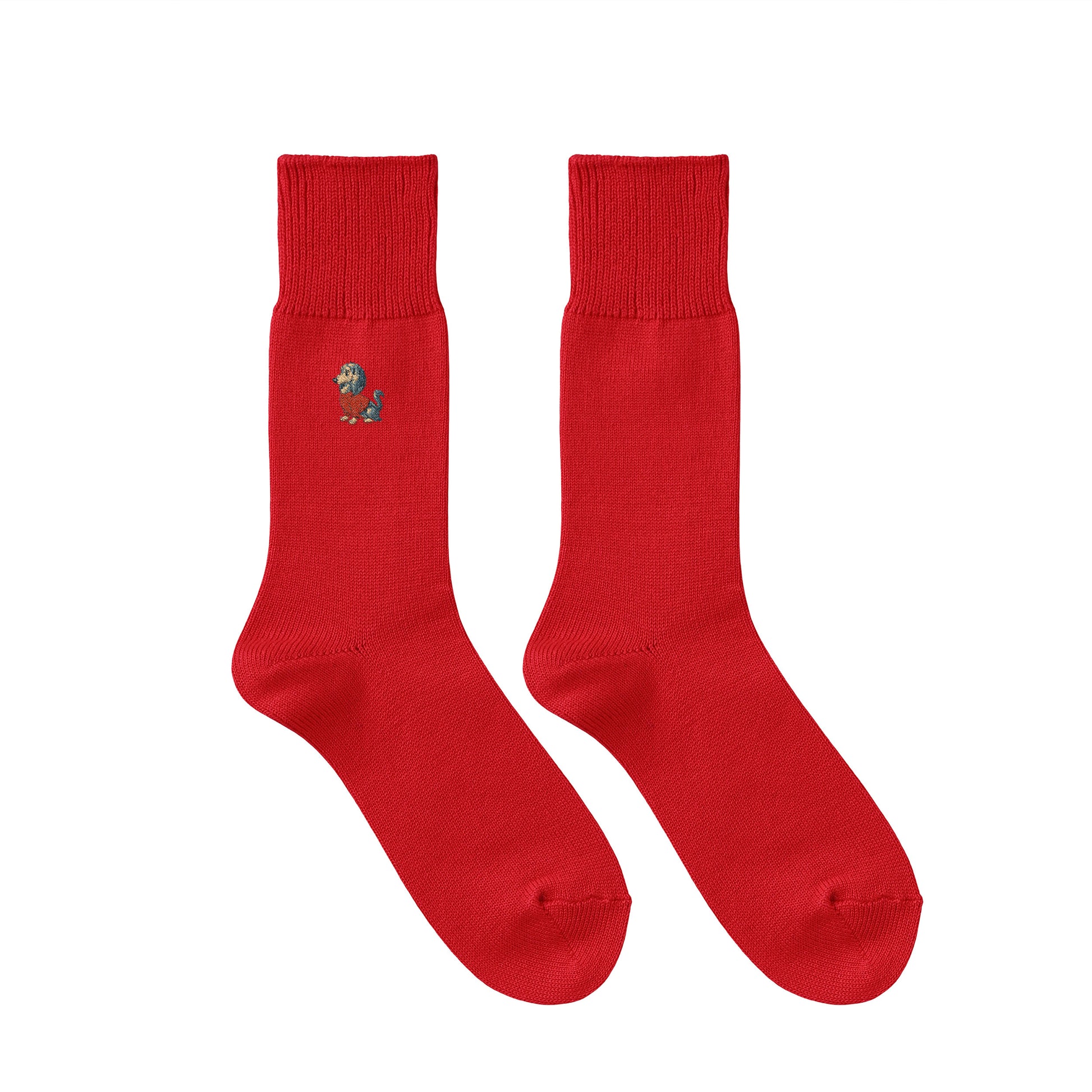 CUUN Apr 2014 Edition Embroidered Color Crew Socks red image
