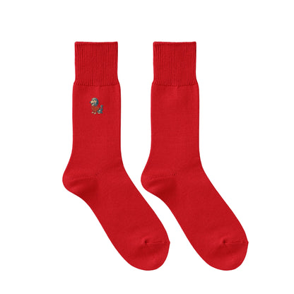CUUN Apr 2014 Edition Embroidered Color Crew Socks red image