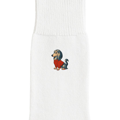 CUUN Apr 2014 Edition Embroidered Color Crew Socks white image