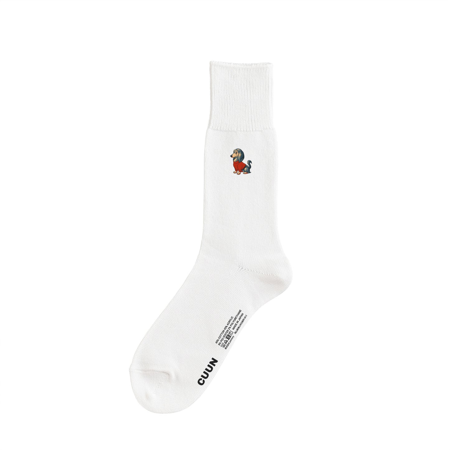 CUUN Apr 2014 Edition Embroidered Color Crew Socks white image