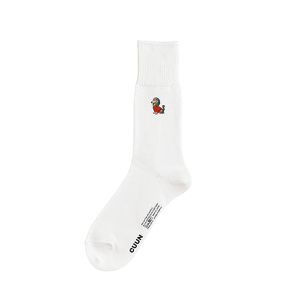 CUUN Apr 2014 Edition Embroidered Color Crew Socks white image